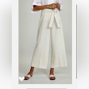 Theory belt cropped pants white size 4 nwt